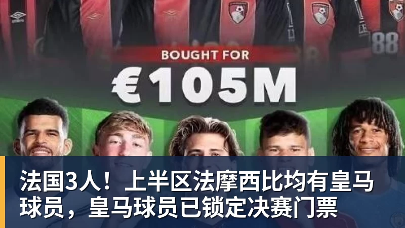 法国3人!上半区法摩西比均有皇马球员,皇马球员已锁定决赛门票